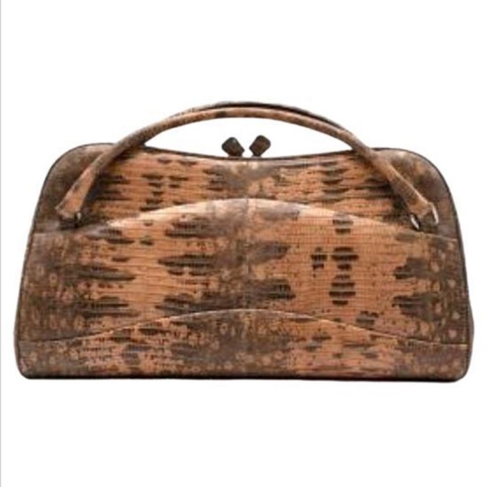 Authentic Vintage Prada Lizard exotic handbag clutch purse